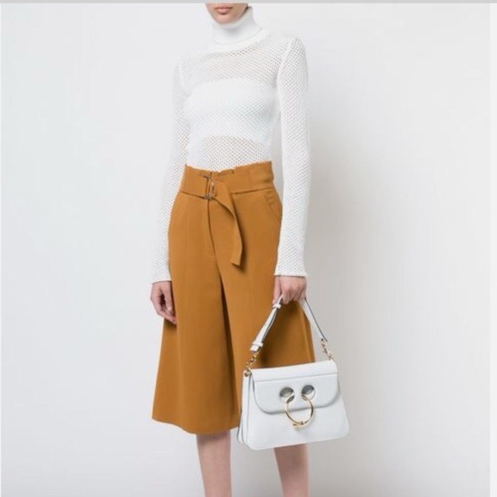 A.L.C White Turtleneck Sweater with Mesh Details